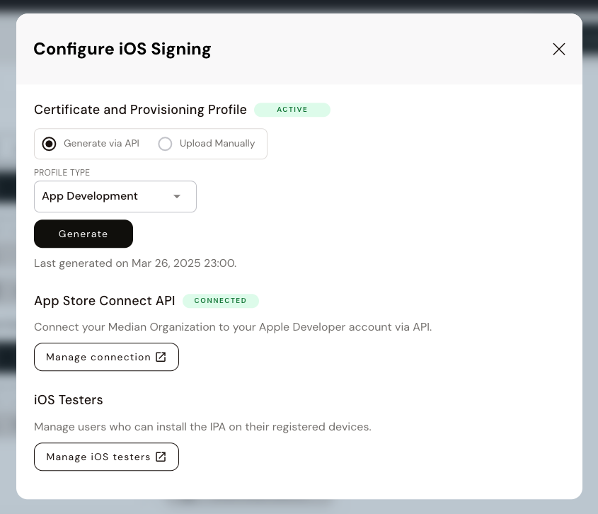 Configure iOS Signing via App Store Connect API