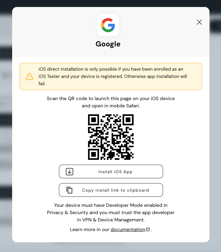 Installation QR Code